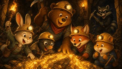 動物淘金礦坑
